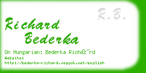 richard bederka business card